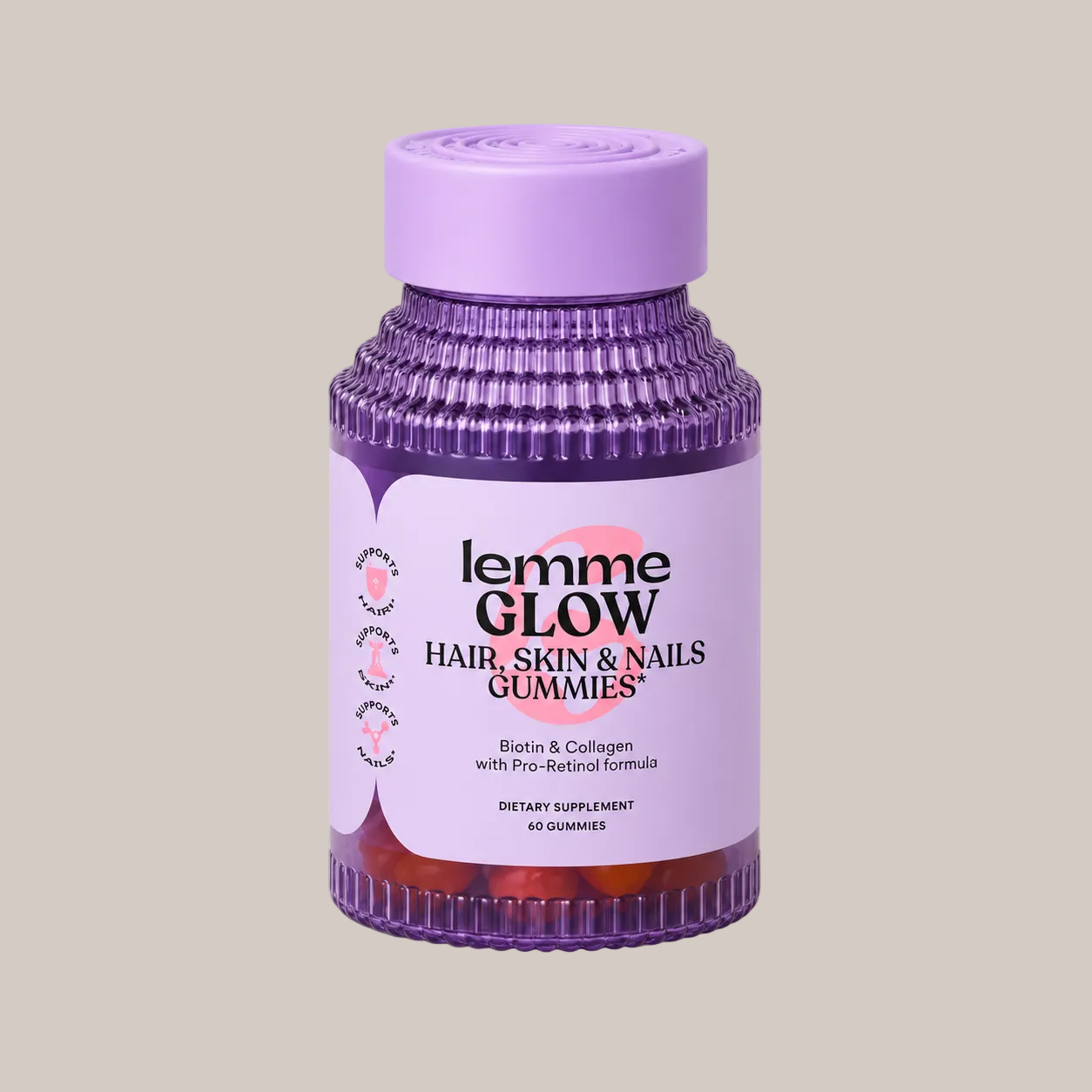 Lemme Glow Hair, Skin & Nails Gummies