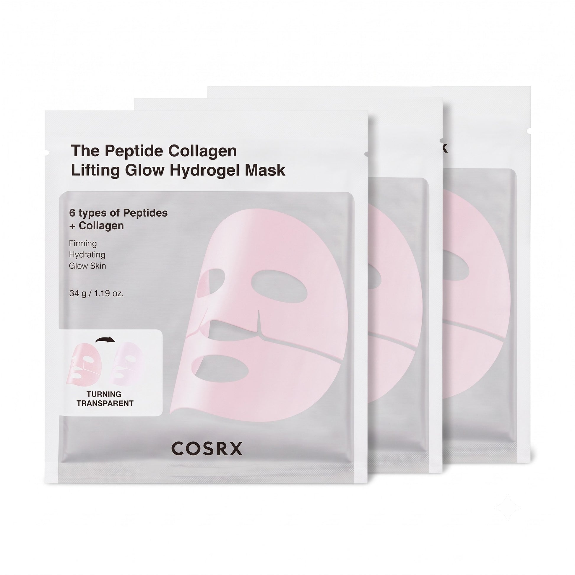 COSRX The Peptide Collagen Lifting Glow Hydrogel Mask 3 Sheets
